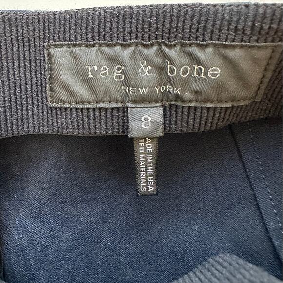 rag & bone Navy Blue Stretch Back Zip High Waist Trouser Pants 8 - Picture 6 of 11